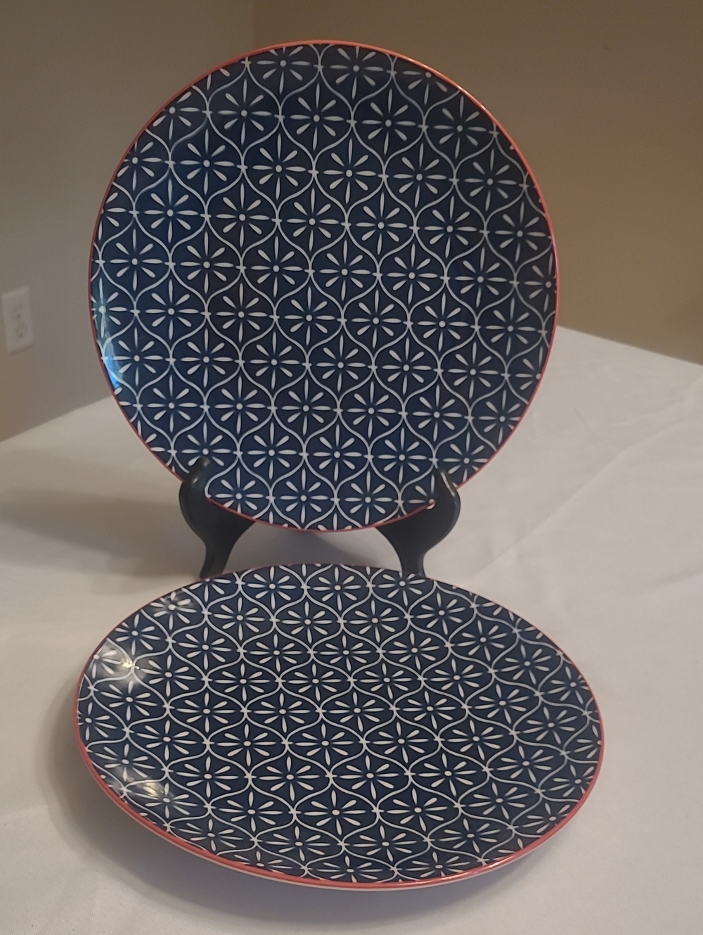 Set of 2 Better Homes & Gardens Piers Blue Dinner Plates
